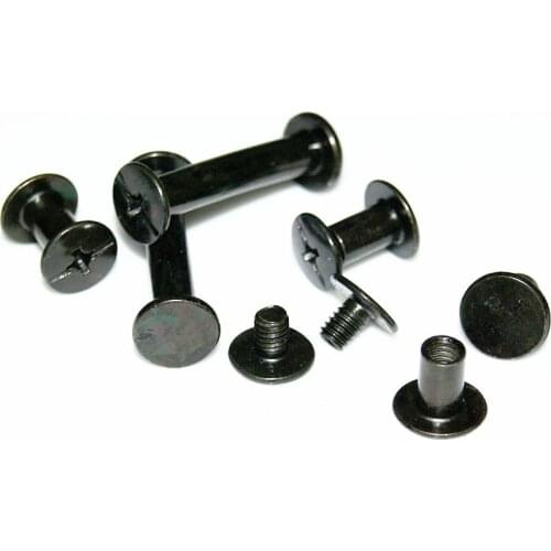 50pcs/lot Chicago screw sex bolt book binding post screws M4 inner thread OD5mm black zinc 5*6/8/10/12/15/20/25/30 length