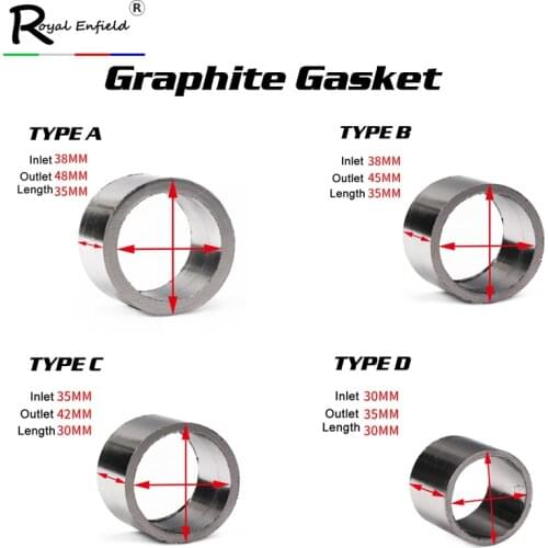 Free shipping 35mm 42mm 45mm 48mm motorcycle auto Exhaust Pipe Graphite Gasket to Muffler Silencer Gasket Seal ring