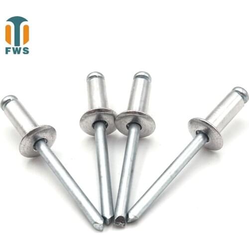 20PCS M4.8 Multi Sizes DIN EN ISO15977 GB/T12618.1 Aluminium Open End Round Head Blind Rivet for Furniture Car Aircraft