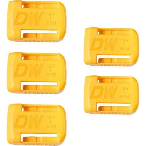 Oein 2/5pcs Battery Mount Storage Holder Shelf Rack Bracket Slots For Dewalt 18V 20V 54V 60V Battery Mount Holder Yellow