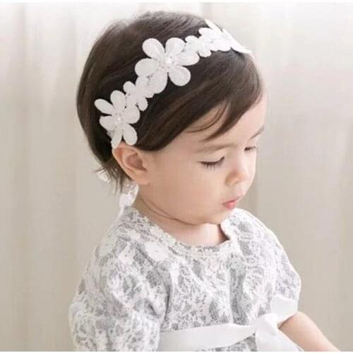 1 Pcs Baby Headband Headwear Infant Hairband Infant Children Gift Newborn Toddler Floral Flower Lace Crystal Crown Leaf