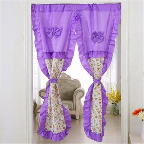 1Pcs Fashion Printing Cloth Art Lace Rural Bowknot Curtain bedroom partition curtain Green Door Curtain living room curtain