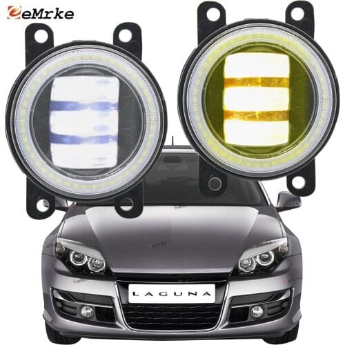2x Led Angel Eye DRL for Renault Laguna 3 Typ T X91 2015 2014 2013 2012 2008-2011 LED Fog Lights Lamp Lens Daytime Running Light