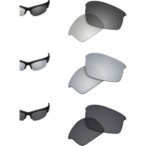 SmartVLT 3 Pairs Polarized Sunglasses Replacement Lenses for Oakley Bottlecap-Grey Photochoromic & Silver Titanium & Solid Black
