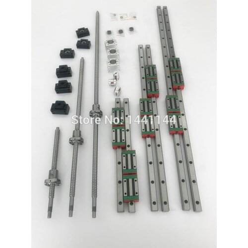 6 sets HGR20 - 500/1500/2500mm linear guide rail + SFU1605 ballscrew +SFU2005+BK/BF12+BK/BF15+Coupling+Nut housing for cnc parts
