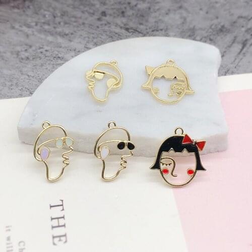 New style 40pcs/lot Fun abstract hat boys/bow girl face shape alloy floating locket charms diy jewelry earring pendant accessory