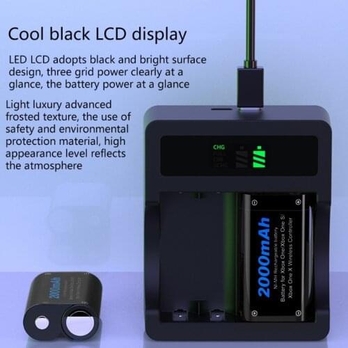 H7JF Rechargeable Controller Battery Pack 2Pcs 2000mAh Capacity, Charger Station Kit for for -Xbox One/One S/One X Controller