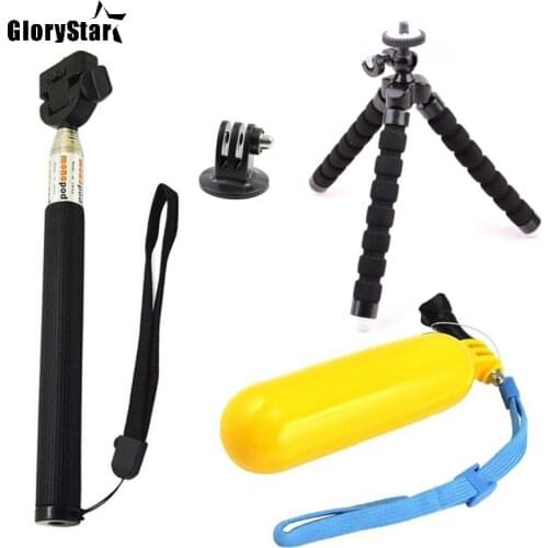 Tripod Accessories For GoPro Hero 8 7 6 5 Session Mount Floating Bobber Selfie Stick For SJCAM SJ4000 ENEK H9 osmo Action Camera