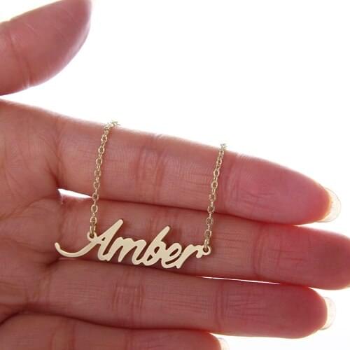 Alphabet Letters Name Necklace charm for Women Gold Nameplate Pendant Charms Stainless Steel Statement Jewelry Gift NL2396