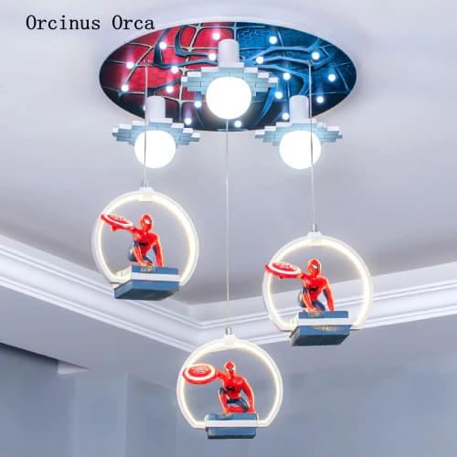American captain creative superhero chandelier boy bedroom childrens room lamp cartoon chandelier