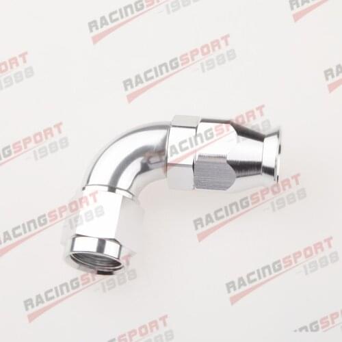 AN6 6AN AN-6 90 DEGREE REUSABLE SWIVELPTFE HOSE END FITTING FULL FLOW BLACK/Silver