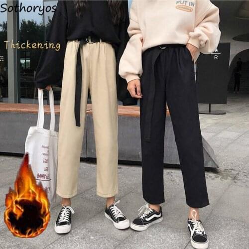 Pants Women Large Size 4XL Ankle-length Trousers High Waist Korean Styles Leisure All-match Fashion Womens Retro Harajuku Kpop