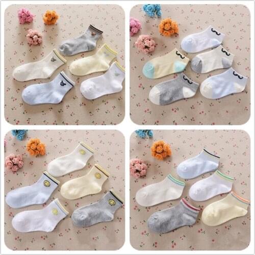 Cartoon Children Socks Summer Cotton Baby Boys Sport Sock 5 Pairs Stripe 0-12 Years Newborn Ankle Hose Anklets Girl Shallow Sock