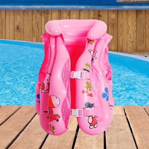 Children Life Jacket Inflatable PVC Cartoon Life Vest with Buckle for Kids EDF88