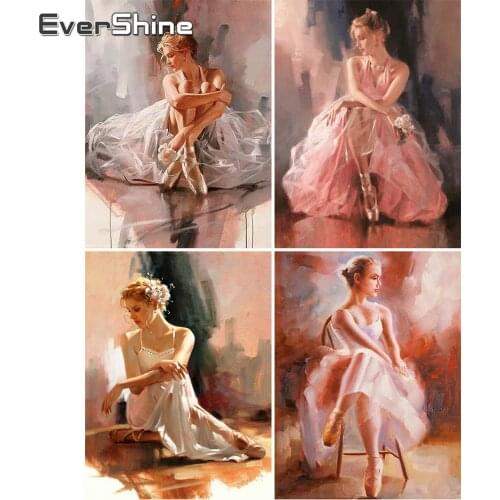 EverShine Diamond Embroidery Ballet Woman Diamond Painting Full Square Portrait Picture Mosaic Cross Stitch Art Wall Decoration