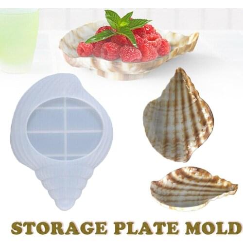 Resin Molds Silicone Ashtray Resin Tray Mold Conch Shell Fruit Plate Casting Mold Dried Flower Jewelry Making Tools DIY Craft
