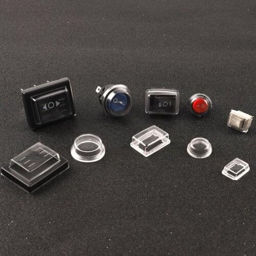 Rocker switch Transparent dust Cover 10x15/21x15/31x23mm Mini Push Button Switch Waterproof Cap Cover For diameter 16/23mm