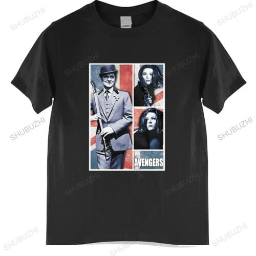 Fashion brand t shirt mens John Steed Emma Peel Tee Sixties Macnee Rigg Cult TV unisex t-shirt teenagers cool tops