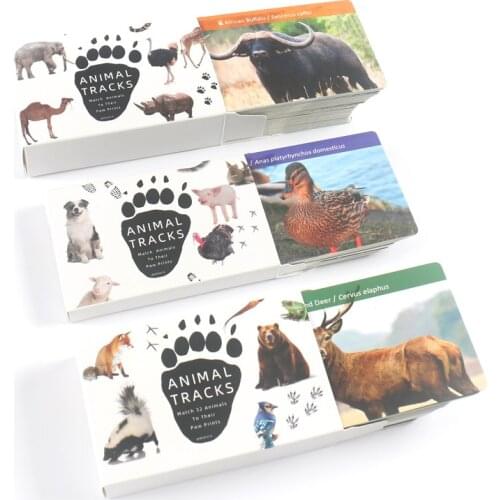 Baby Montessori Toys Animal Track Flash Cards Game Footprint Learning Resources Educational Juguetes Montessori Gift K2964H