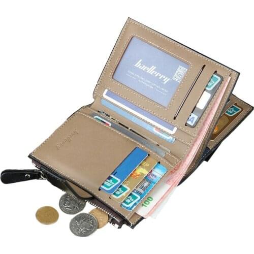 Baellerry brand mens wallet men zipper wallets Clutch bag male wallet Coin purse Short section portfolio Card Pocket Holder