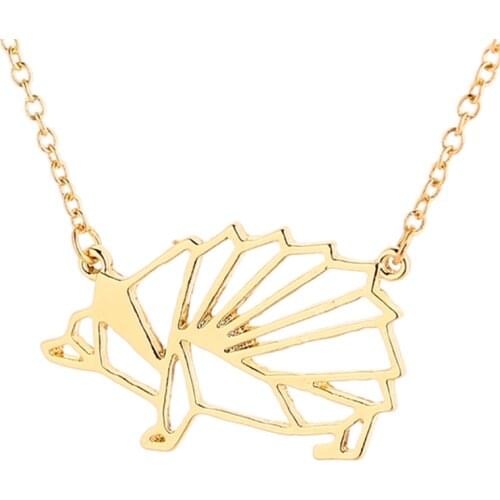 New Fashion Unique Hedgehog Necklace Jewelry Origami Hedgehog Necklace Hedgehog Pendant For Animal lovers