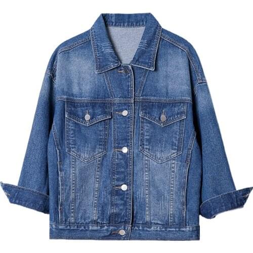 New 2021Spring Autumn Women Denim Jacket Dlue Single-Breasted Ladies Cowboy Denim Coat Outerwear Motorcycle Clothing Female Top