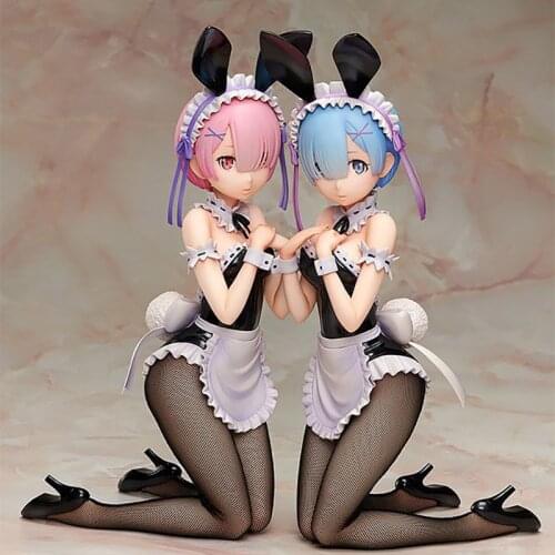 Re Zero Starting Life in Another World Ram Rem Bunny Ver. PVC Action Figure Anime Sexy Figure Model Toys Doll Gift