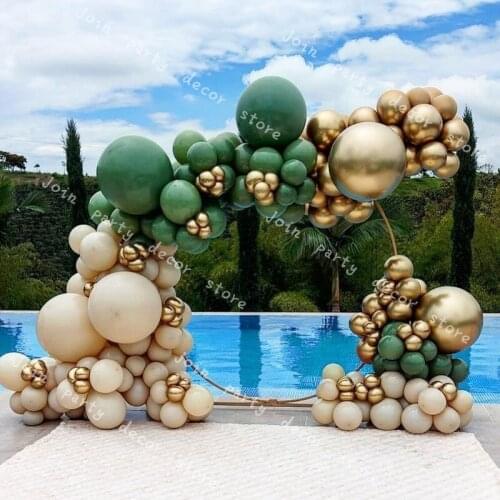 Retro Skin Gold Dark Green DIY Globals Balloons Garland Arch for Wedding Bridal Baby Shower Party Birthday Festival Decoation