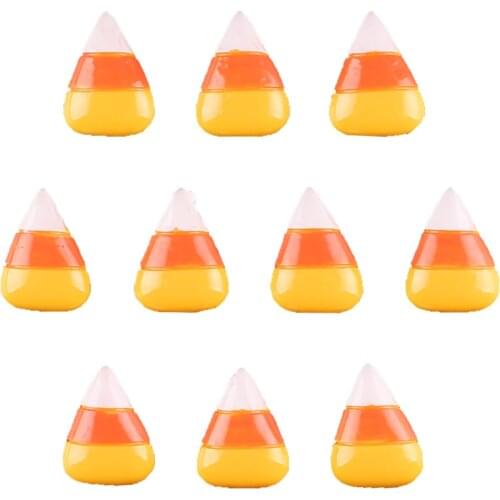 Lots 50pcs Candy Corn Flat back Resin Scrapbooking Hair Bow Center DIY Crafts Flatback Charms Cabachons
