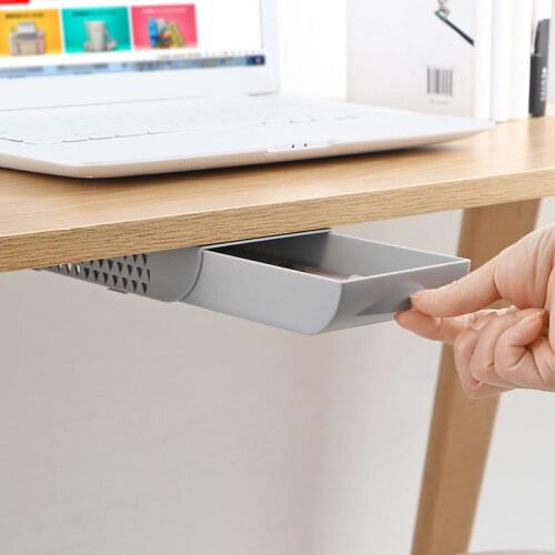 Stackable Hidden Office Drawer Organizer Under Desk Pen Holder Home Stationery Box Space Save