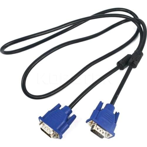 Blue 1.5M 5FT 15 PIN VGA HDB15 SUPER VGA SVGA M/M Male To Male Connector Cable Cord Extension Cable Monitor