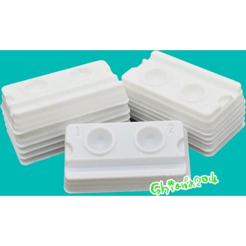 50pcs/set Dental 2 slots Mixing Wells Disposable Bonding Resin Adhesive 2 holes