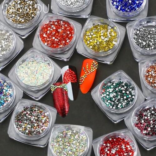 450 pcs/box SS3 Glass Rhinestone Smallest Size Crystal Flat Back Nail Rhinestones For Nails Art 3D Decorations Stones