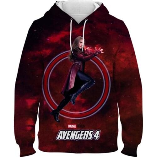 Scarlet Witch Mens Oversize Hoodie Casual Spring Marvel 3D Print Children Sweatshirt Long Sleeve Harajuku Women Clothing