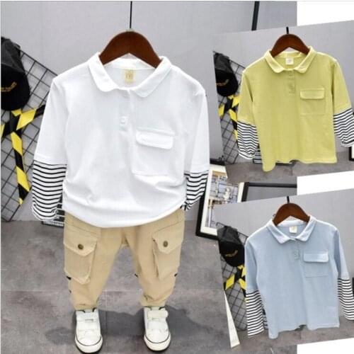 Spring children clothing sets toddler boys clothing sets Patchwork T-shirt+pant 2Pcs/sets kids casual boys clothes sport suits