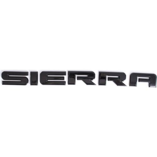 For GMC SIERRA Emblem Badge Rear Tailgate Trund Lid Glossy Black OEM Nameplate