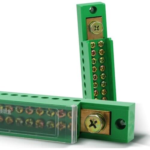 1-in 16-out Connection Distribution Box Three phase Green Terminal Block Row Junction Metering Box Part Line