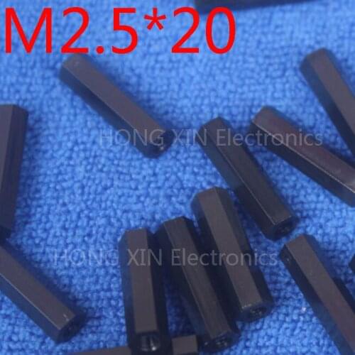 M2.5*20 1pcs Black nylon Standoff Spacer Standard M2.5 Female-Female 20mm Plastic Standoff Kit Repair parts High Quality