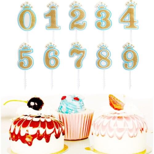 1pc Golden Glitter 0-9 Height Number Candle Birthday Cake Party Wedding Pie Scene Birthday Cake Candles Decoration Supplies