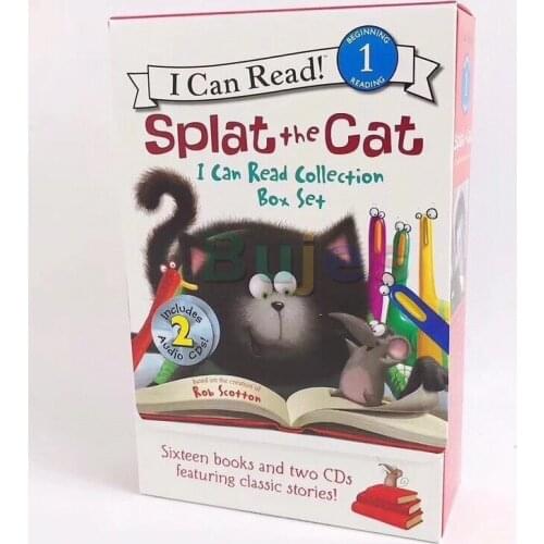 16 Books/Set, I Can Read, Splat The Cat, English Story Book, Children Early Educaction Reading Book, Usborne Books Livros