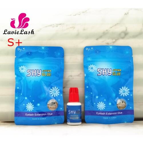 2 bottles Original Korea Sky Glue S+ with Red Cap 1-2s fast drying last 6-7 weeks for Eyelash Extensions MSDS Adhesive