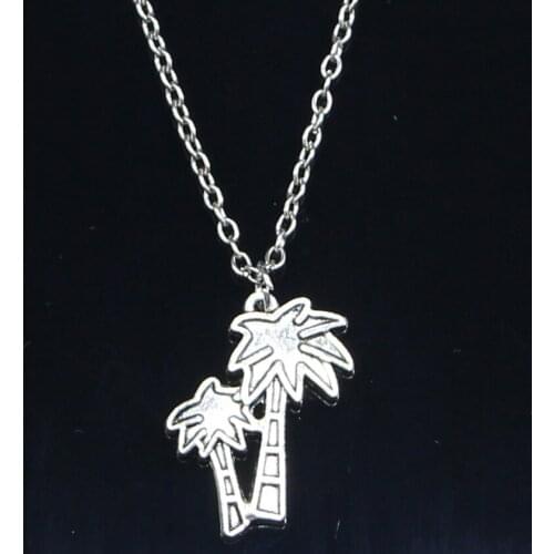 20pcs New Fashion Necklace 26x19mm coco tree Pendants Short Long Women Men Colar Gift Jewelry Choker