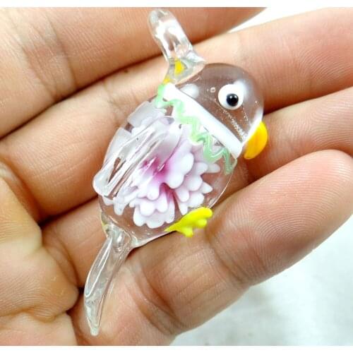 54*27MM Multi-Color Liuli Coloured Glaze Glass bird Pendant necklace LOOSE BEADS P66