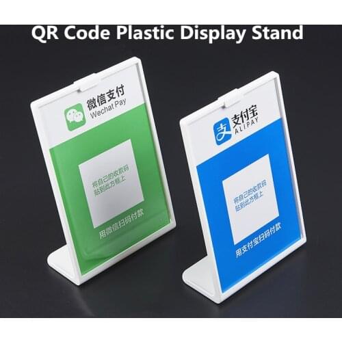 A6 Plastic QR Code Display Stand Counter Top Sign Holder Stand Menu Paper Holder Frame