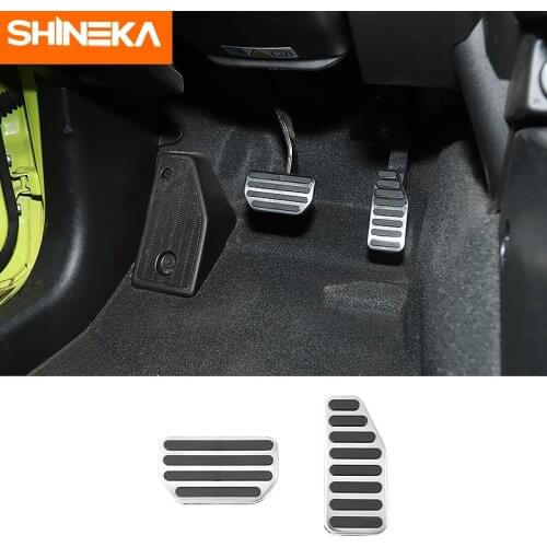 SHINEKA Stainless steel Accessories For Suzuki Jimny 2019+ Car Accelerator Brake Foot Pedals Covers For Suzuki Jimny 2019-2020