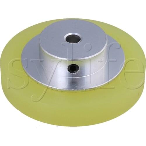 6x0.6cm Aluminum Silicone Encoder Wheel for Measuring Yellow Black