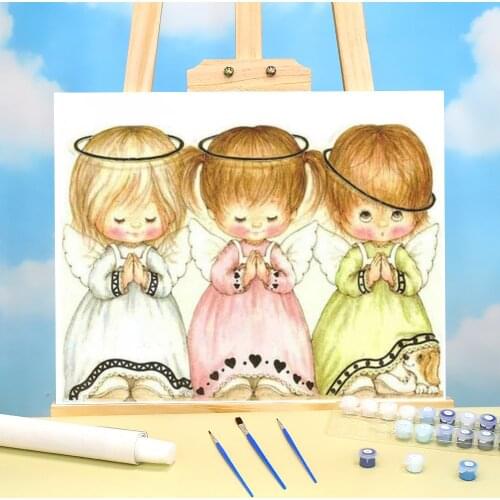 Angel Girl Landscape Painting By Numbers Kit Oil Paints 40*50 Oil Painting Loft Wall Picture For Kids Wholesale For Handiwork