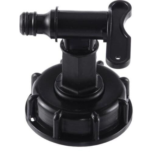 Black IBC Valve Adapter 1000L Tank Garden Hose Valve Adapter Fitting W/Switch To 15mm Connectors Accessories