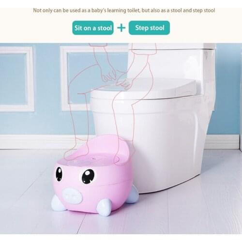 Baby Potty Training Toilet Cute Cartoon Pig Seat Pot Portable Comfortable Backrest Bedpan