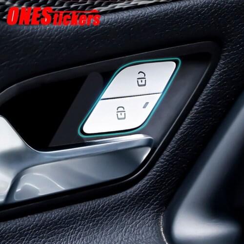 For Mercedes Benz A B C E CLA GLE GLC Class W177 W205 W213 C118 W167 Car Door Lock Switch+Window Lift Button Sequins Trim Cover